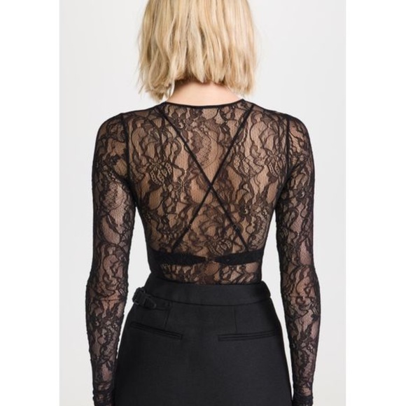 Women's Black Closet. Nyc Lace Thong Bodysuit - Picture 3 of 8